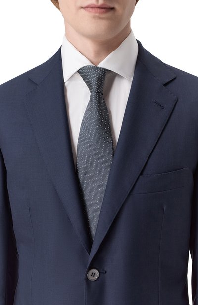 Шелковый галстук GIORGIO ARMANI темно-серого цвета по цене 26450 руб., арт. GM000800/TE22440, фото 2 Шелковый галстук GIORGIO ARMANI, арт. GM000800/TE22440, фото 2