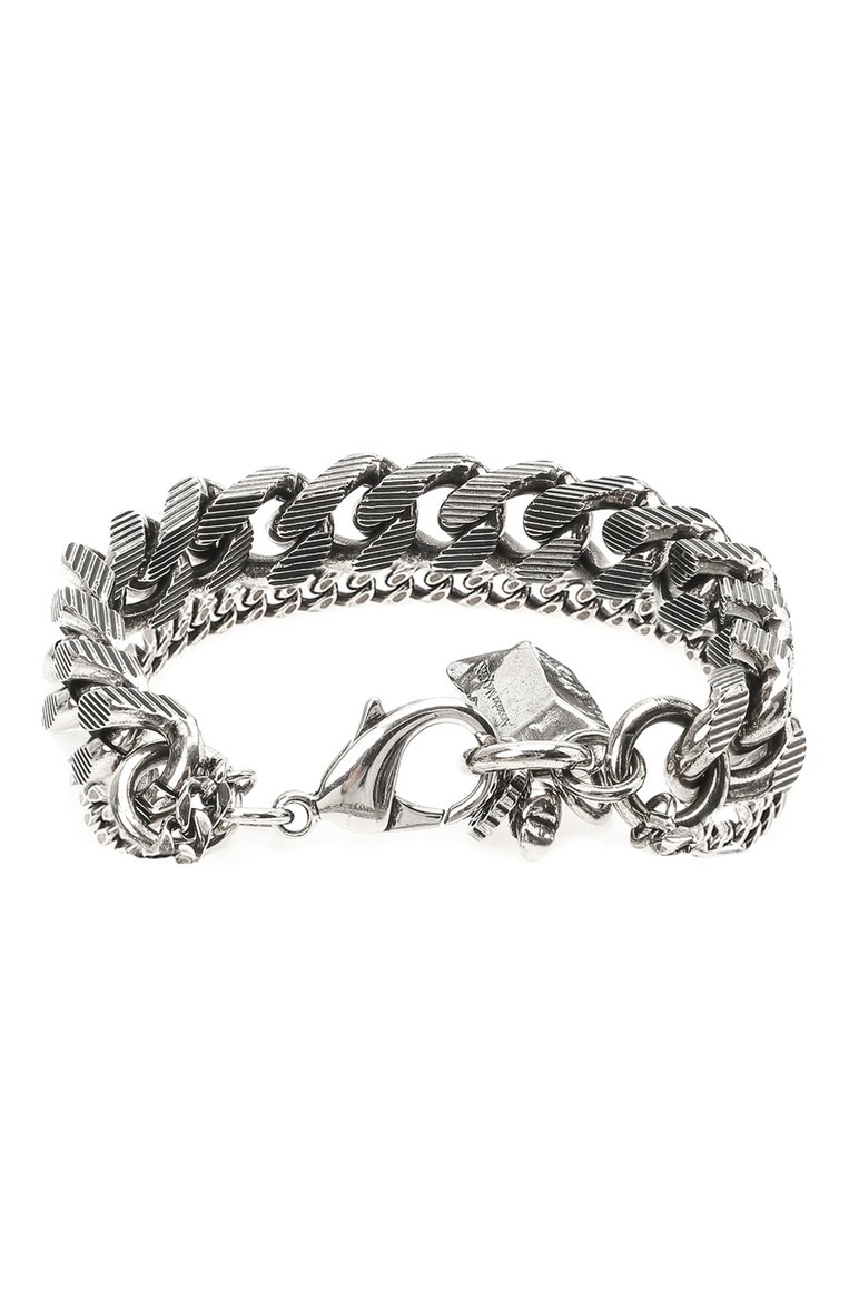 Мужской браслет ALEXANDER MCQUEEN серебряного цвета, арт. 634061/J160Y | Фото 2 (Материал: Металл; Нос: Не проставлено; Региональные ограничения белый список (Axapta Mercury): Не проставлено)