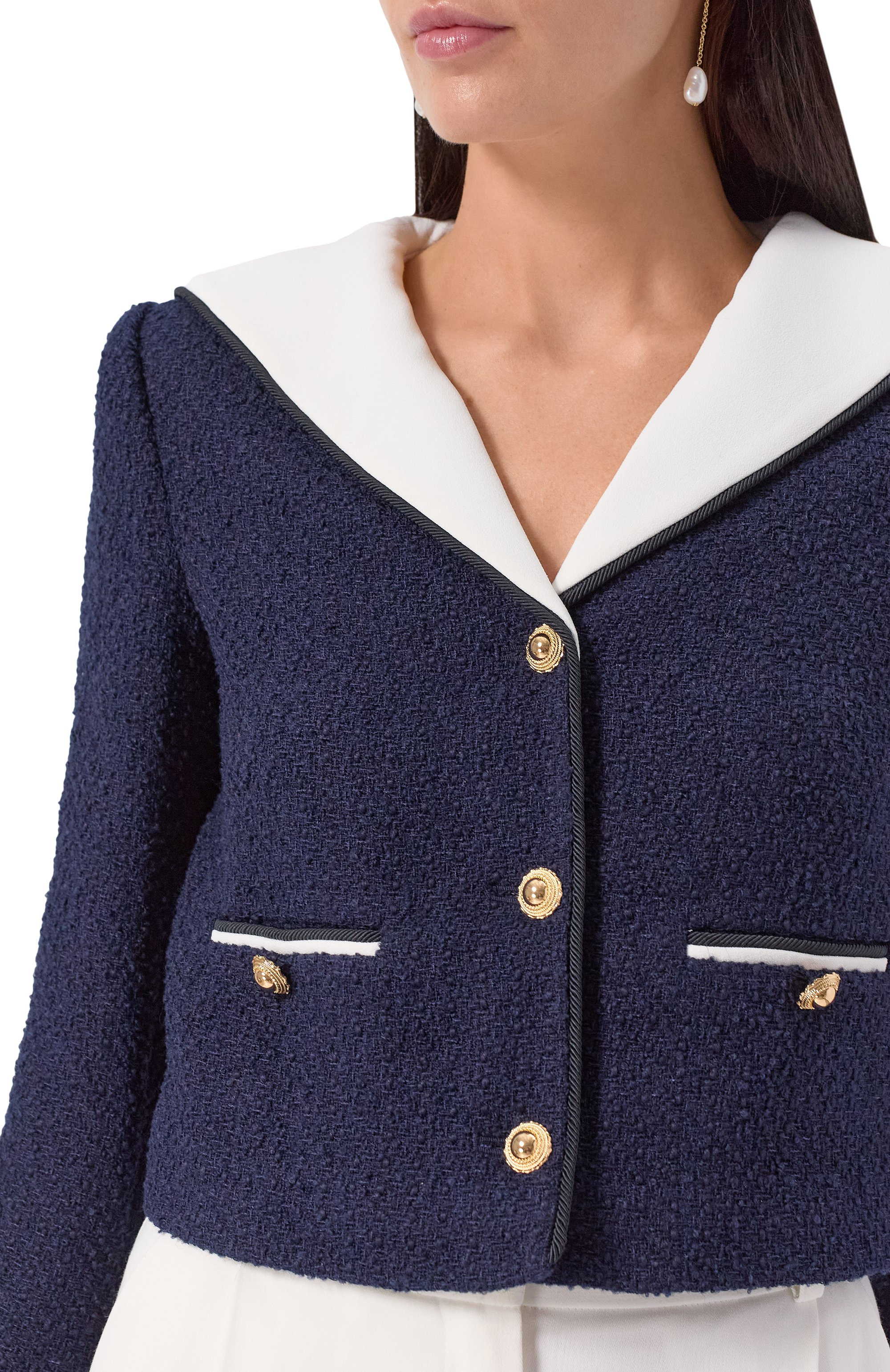 Твидовый жакет SELF-PORTRAIT, арт. PF25034JBL, фото 5