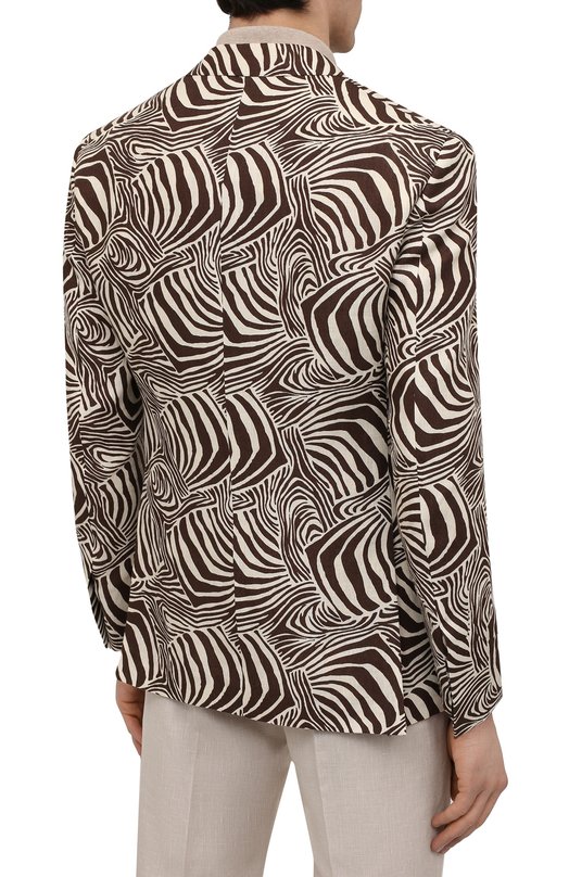 Льняной пиджак Ralph Lauren Коричневый, фото 4