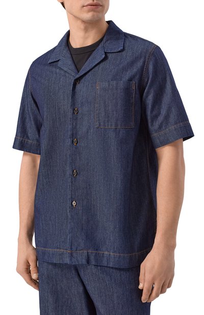 Джинсовая рубашка DRIES VAN NOTEN темно-синего цвета по цене 49950 руб., арт. 020743/3386, фото 3 Джинсовая рубашка DRIES VAN NOTEN, арт. 020743/3386, фото 3