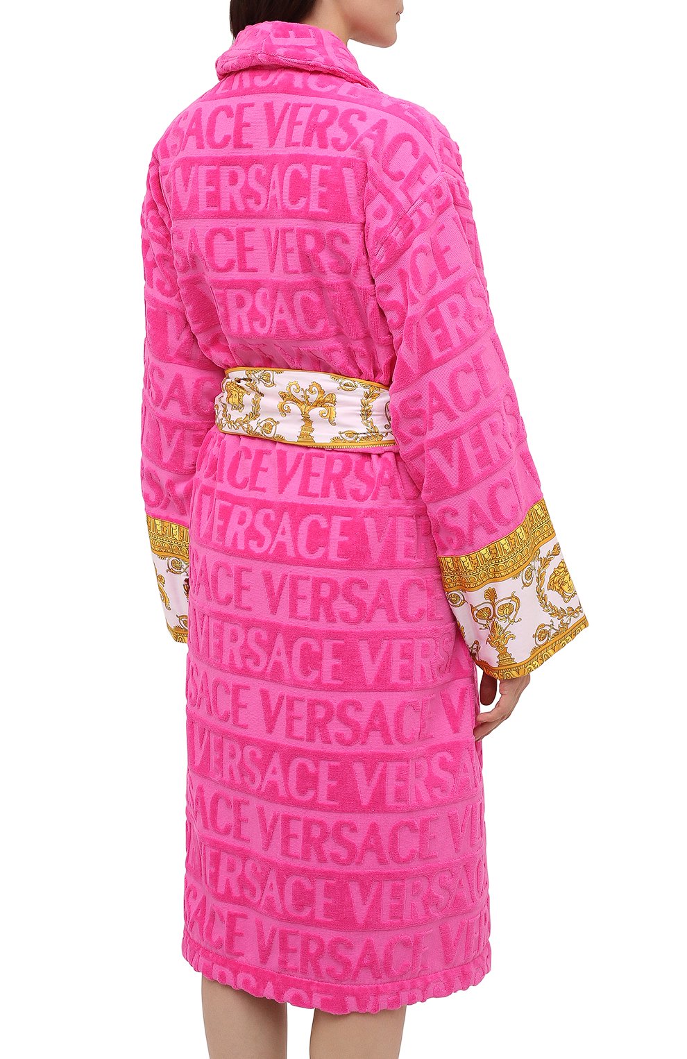 Хлопковый халат VERSACE фуксия цвета по цене 69850 руб., арт. ZACJ00008/ZC0SP052, фото 4 Хлопковый халат VERSACE, арт. ZACJ00008/ZC0SP052, фото 4