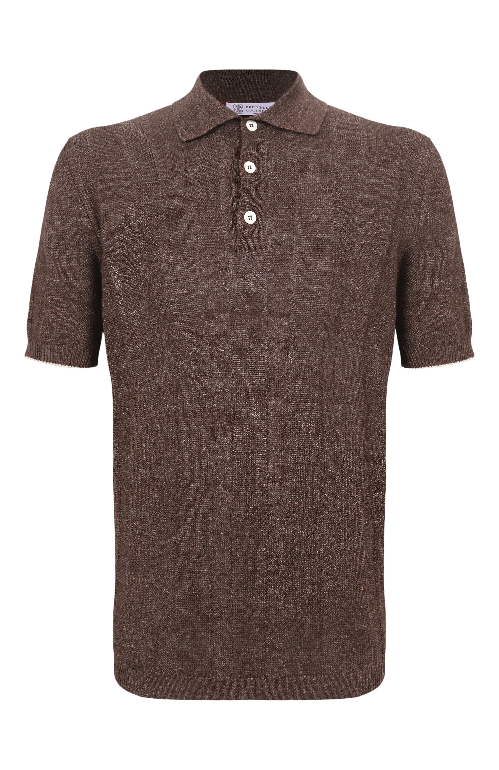 Поло изо льна и хлопка BRUNELLO CUCINELLI, арт. M2L707815, фото 1