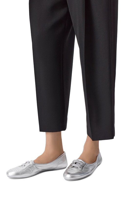 Кожаные балетки Vault Gianvito Rossi G25321.05G0M.NPSARGE Серебряный  G25321.05G0M.NPSARGE Фото 2