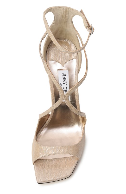 Кожаные босоножки Azia 95 Jimmy Choo AZIA 95/HRK Бежевый  AZIA 95/HRK Фото 6