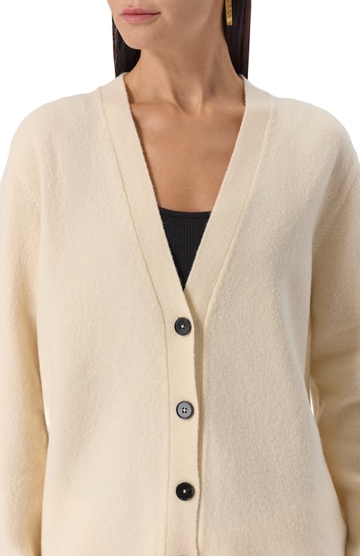 Шерстяной кардиган Jil Sander J01HP0002/J14603 Кремовый  J01HP0002/J14603 Фото 5