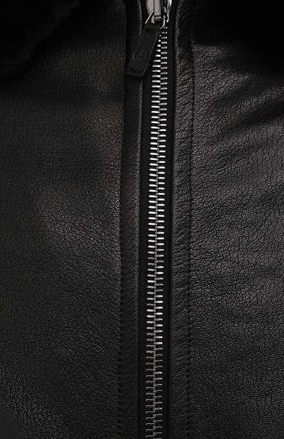 Кожаный бомбер с воротником из овчины GIORGIO ARMANI, арт. BSR15P/BSP22, фото 5
