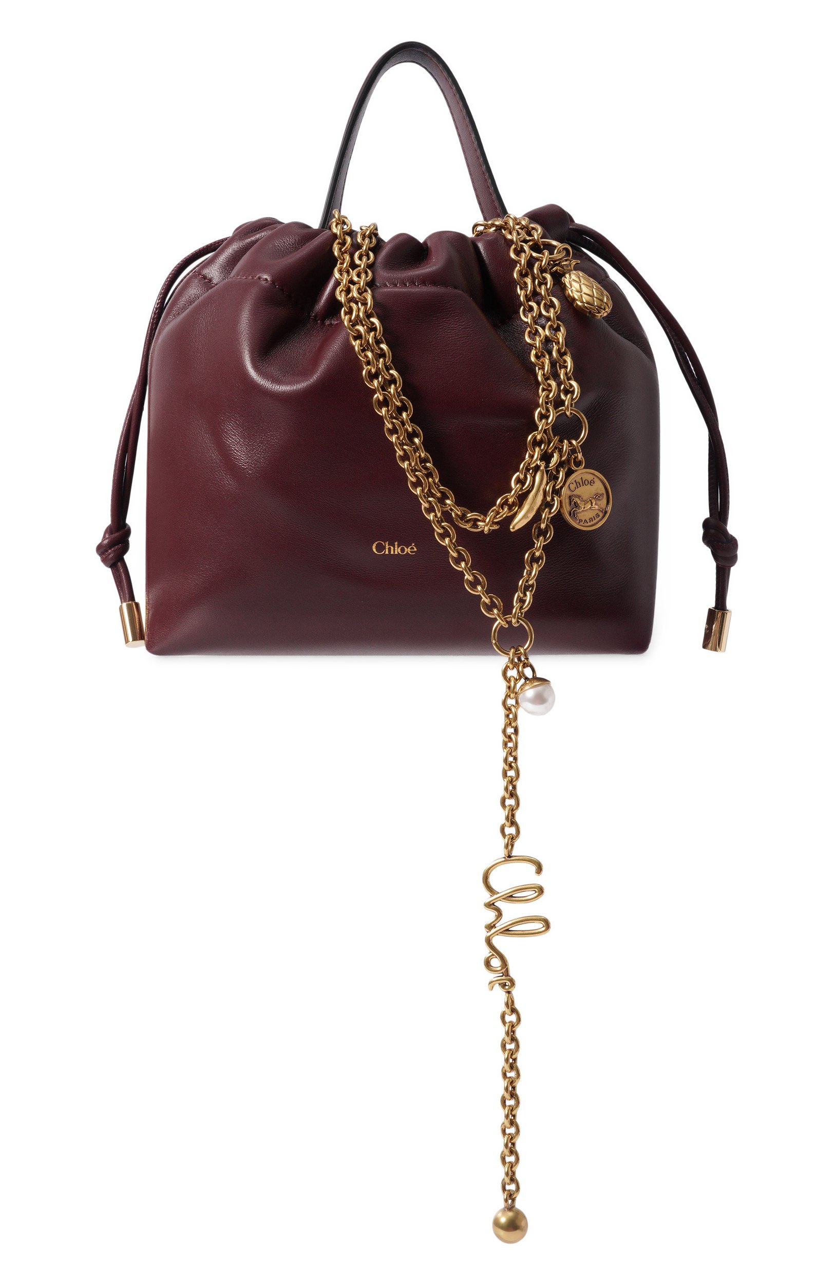 Сумка chloé icons mini CHLOÉ бордового цвета по цене 136000 руб., арт. CH26SP126R12, фото 1 Сумка chloé icons mini CHLOÉ, арт. CH26SP126R12, фото 1