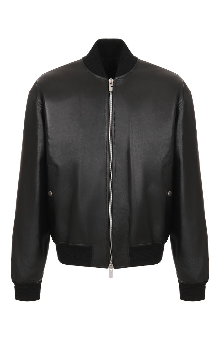 Мужской кожаны�й бомбер BURBERRY черного цвета, арт. 8091757 | Фото 1 (Материал подклада: Купро; Материал внешний: Натуральная кожа; Длина (верхняя одежда): Короткие; Рукава: Длинные; Кросс-КТ: Легкие, бомбер; Стили: Кэжуэл; Мужское Кросс-КТ: Кожа и замша; Принт: Без принта; Автоматизация ТО: Проставлено; Автоматизация состава: Проставлено; Детали: Без декора)
