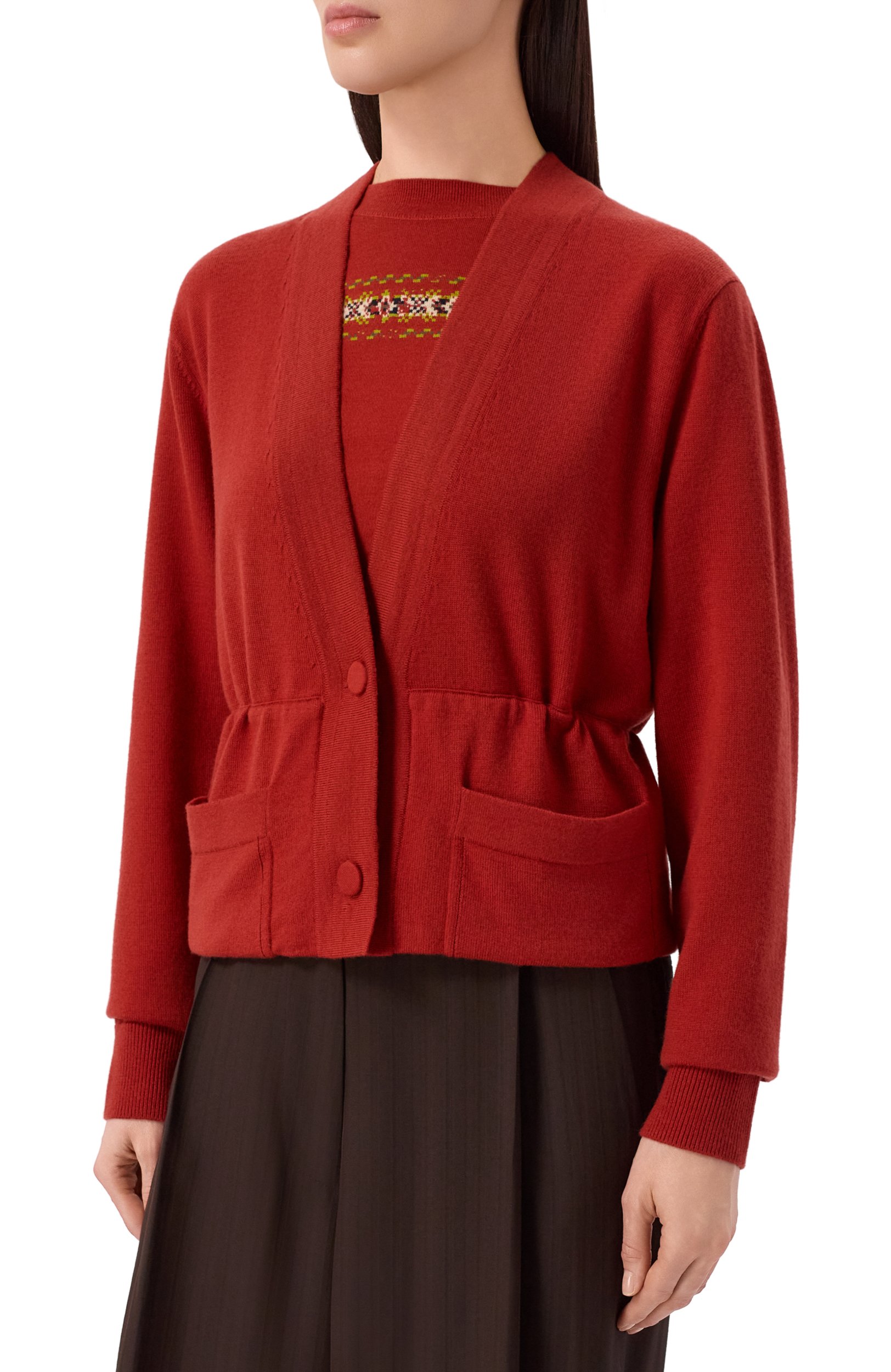 Шерстяной кардиган DRIES VAN NOTEN красного цвета по цене 99500 руб., арт. 011218/4700, фото 3 Шерстяной кардиган DRIES VAN NOTEN, арт. 011218/4700, фото 3