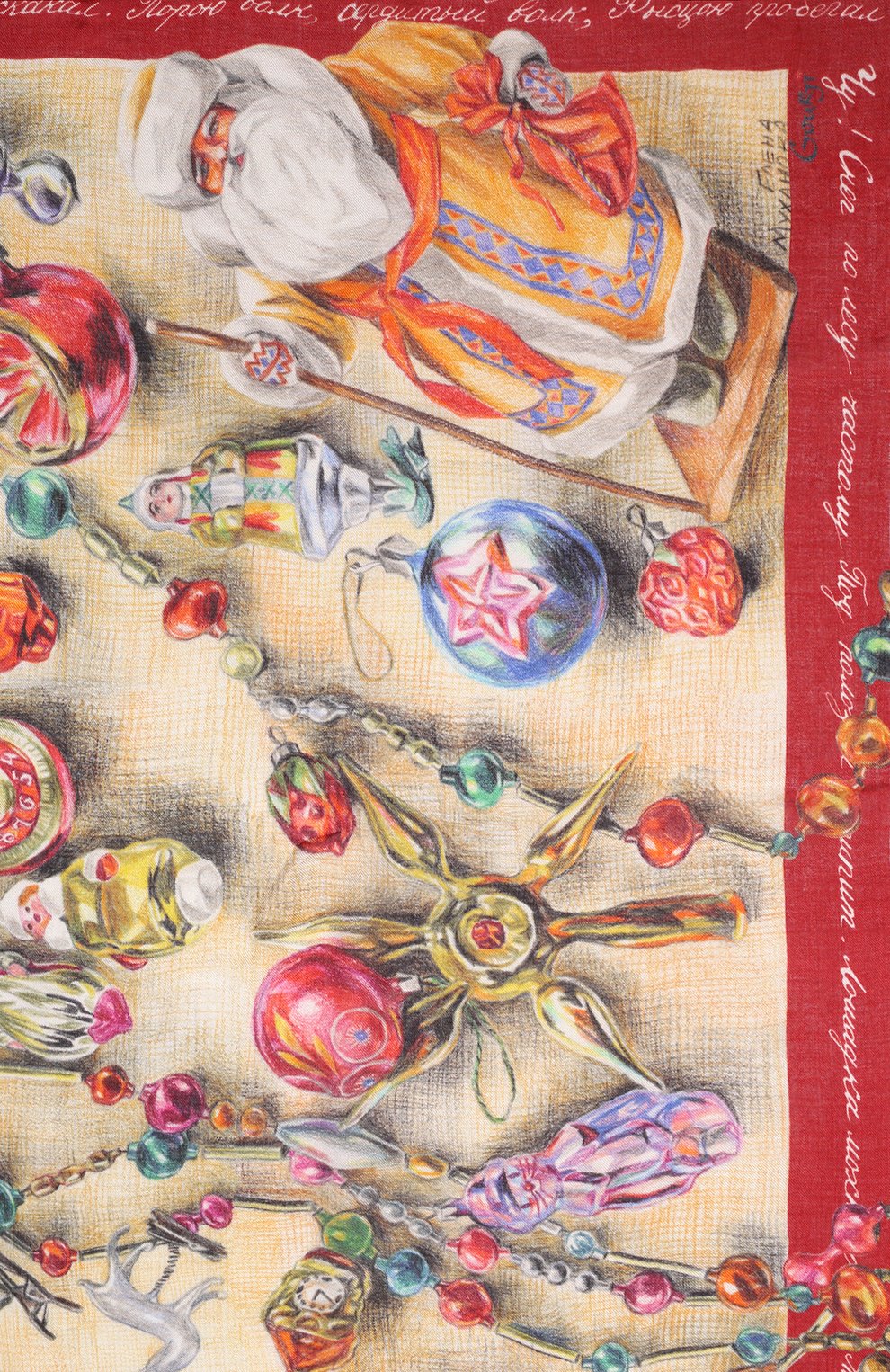 Шаль новогодние игрушки GOURJI, арт. T23XMST10R, фото 4