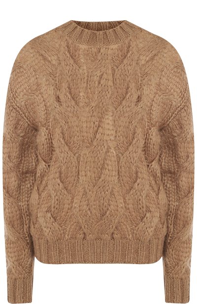 Женский однотонный пуловер фактурной вязки PRADA, арт. 124B43-3HC-F0040