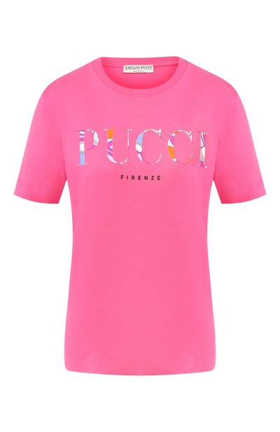 Женская хлопковая футболка EMILIO PUCCI, арт. 0EJP73/0E987