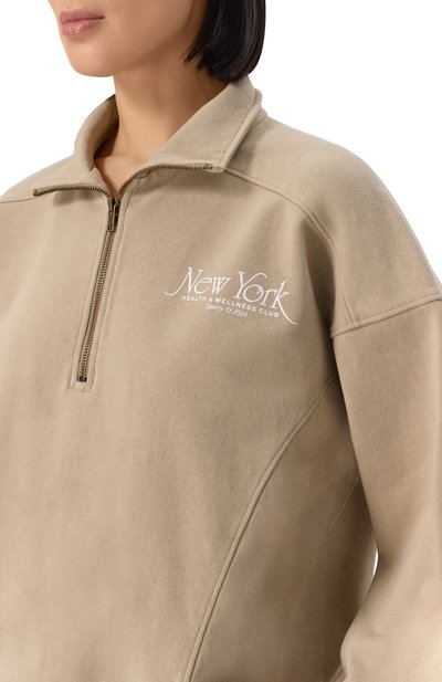 Хлопковый свитшот SPORTY AND RICH бежевого цвета по цене 28100 руб., арт. ST073622508GY15, фото 5 Хлопковый свитшот SPORTY AND RICH, арт. ST073622508GY15, фото 5