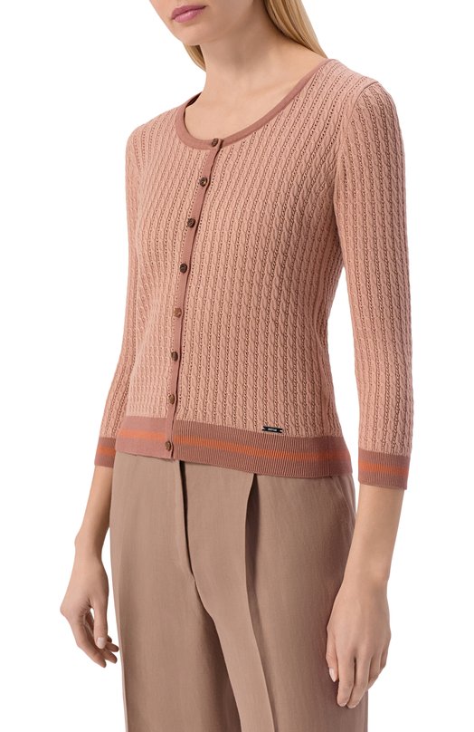 Хлопковый кардиган Kiton D61782 Бежевый  D61782 Фото 3