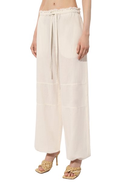 Брюки из хлопка и льна ACNE STUDIOS белого цвета по цене 57500 руб., арт. FN-WN-TR0U001105, фото 3 Брюки из хлопка и льна ACNE STUDIOS, арт. FN-WN-TR0U001105, фото 3