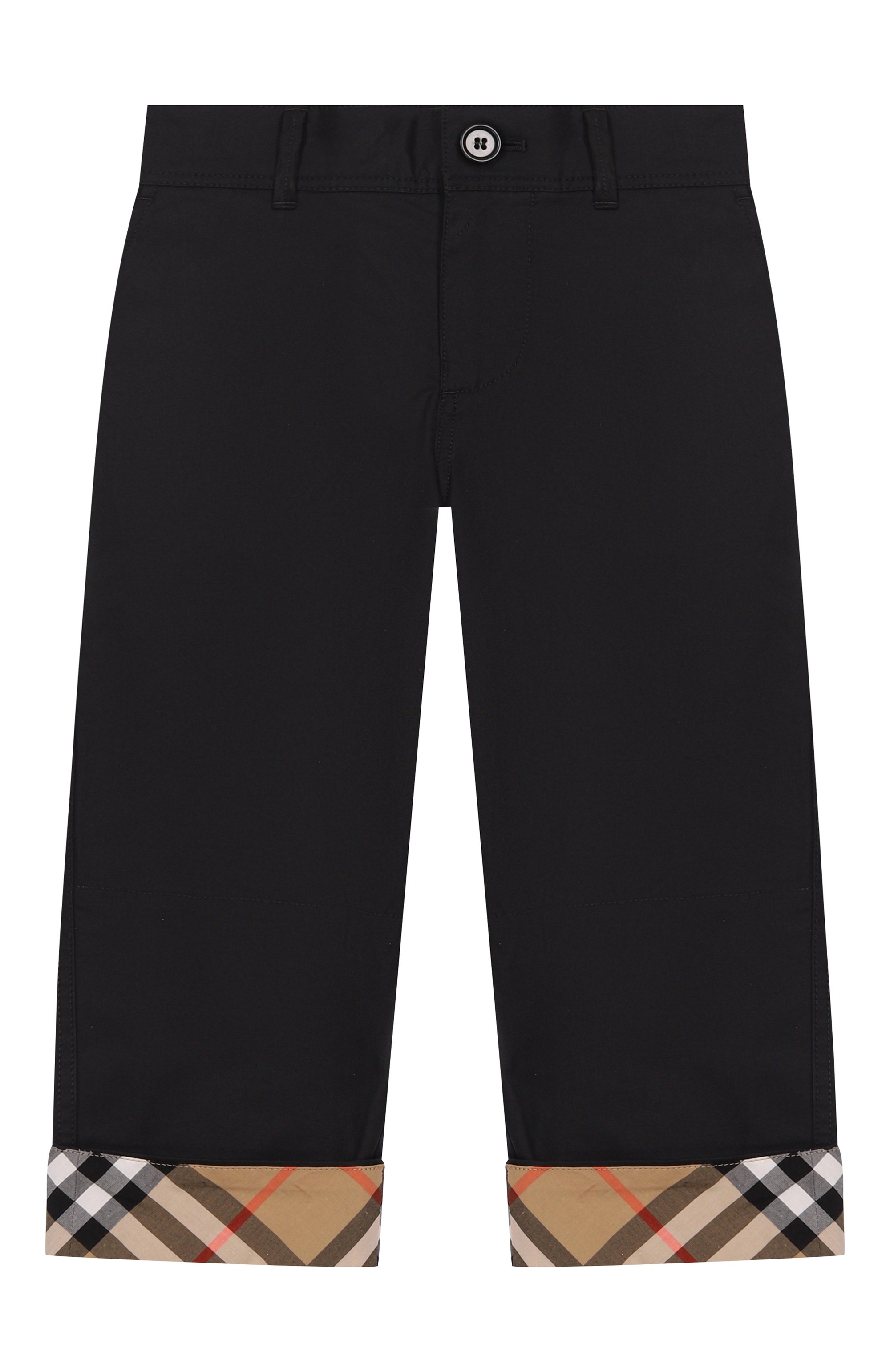 Хлопковые брюки BURBERRY черного цвета по цене 29950 руб., арт. 8117171, фото 1 Хлопковые брюки BURBERRY, арт. 8117171, фото 1