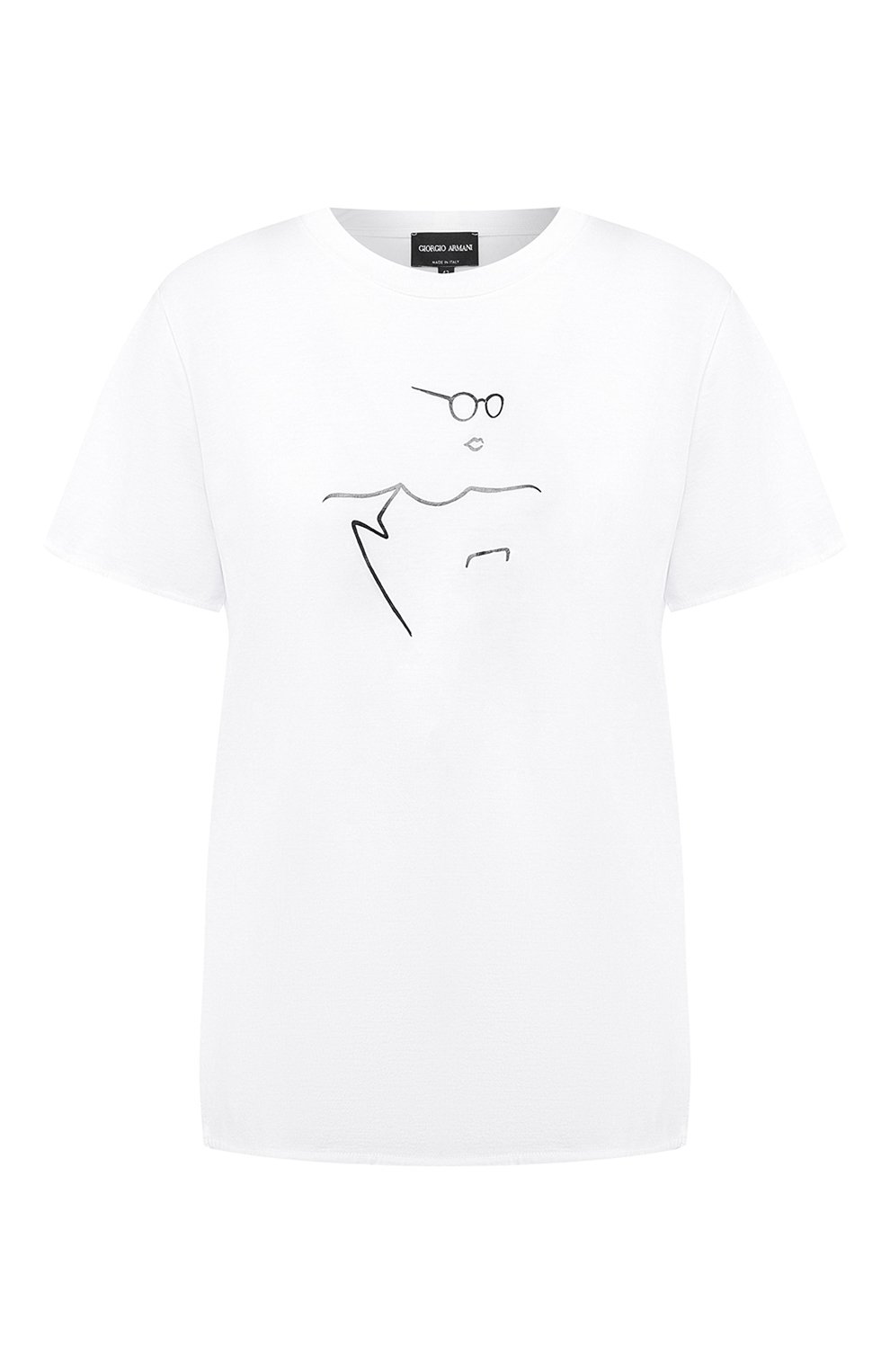 Хлопковая футболка GIORGIO ARMANI белого цвета по цене 52800 руб., арт. 3GAM61/AJEJZ, фото 1 Хлопковая футболка GIORGIO ARMANI, арт. 3GAM61/AJEJZ, фото 1
