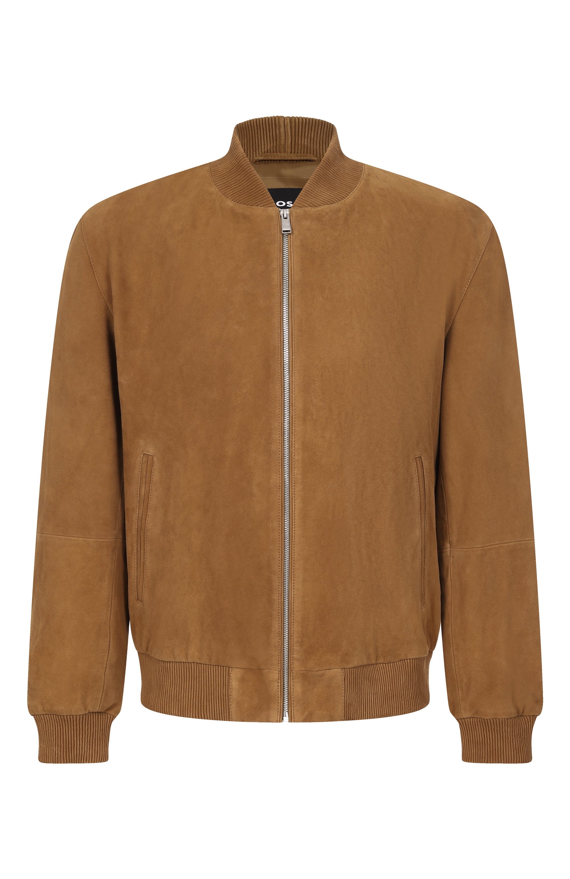 Замшевый бомбер BOSS коричневого цвета по цене 82950 руб., арт. 50543213, фото 1 Замшевый бомбер BOSS, арт. 50543213, фото 1