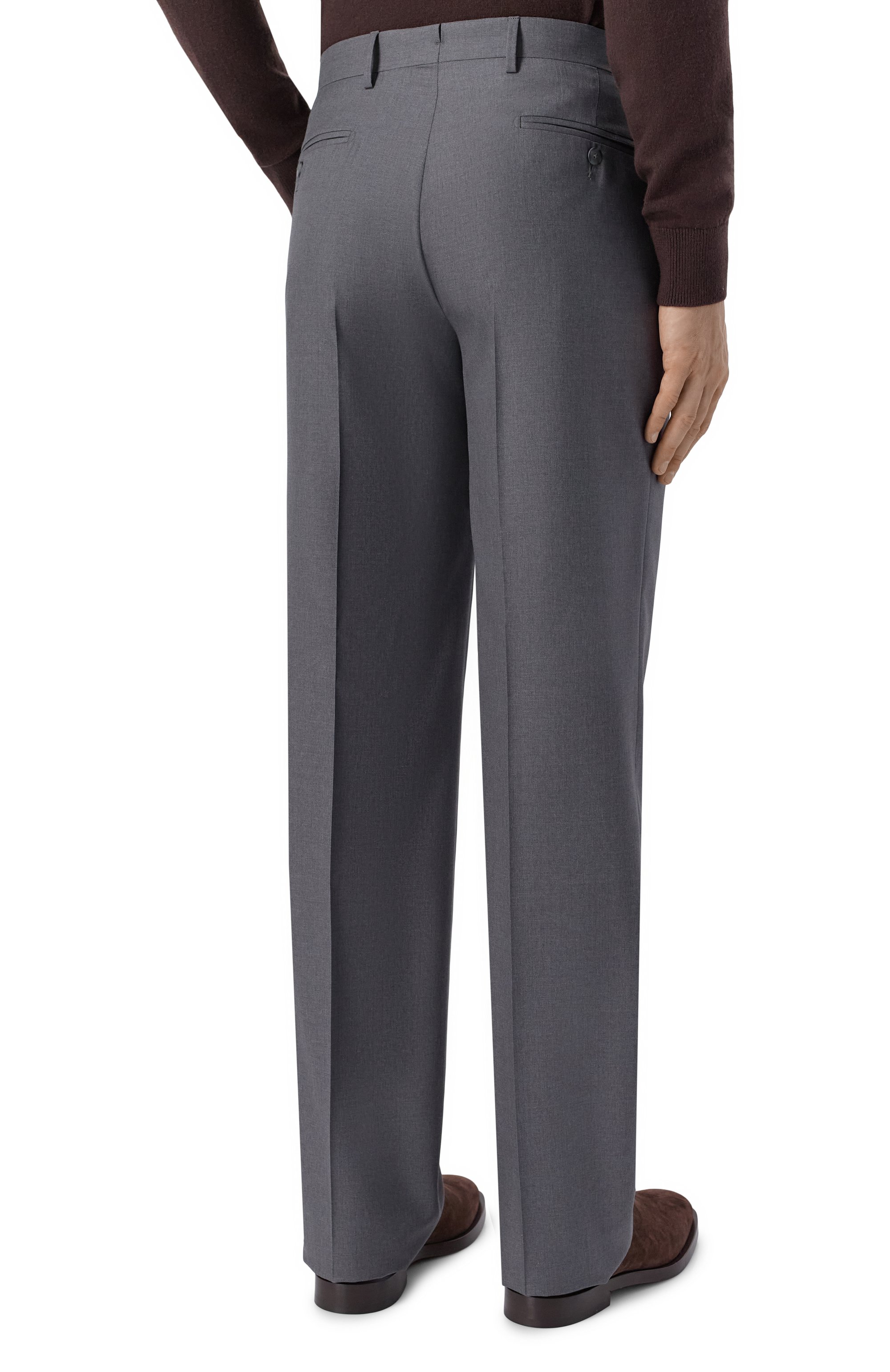 Брюки из шерсти и шелка MVST темно-серого цвета по цене 116500 руб., арт. M26.CSM.T410/953-W00L/SILK, фото 4 Брюки из шерсти и шелка MVST, арт. M26.CSM.T410/953-W00L/SILK, фото 4