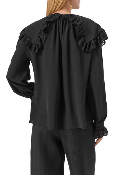 Шелковая блузка CHLOÉ черного цвета по цене 260000 руб., арт. CH25WHT07005, фото 4 Шелковая блузка CHLOÉ, арт. CH25WHT07005, фото 4