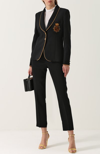 Жакет из смеси шерсти и шелка с контрастной отделкой RALPH LAUREN, арт. 290679453, фото 2