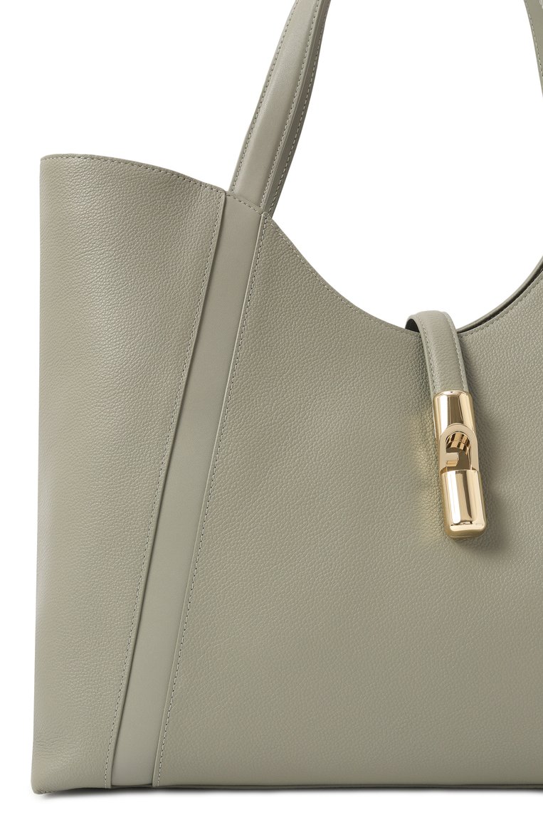 Женская сумка-тоут furla goccia xl FURLA хаки цвета, арт. WB01498/BX3353 | Фото 3 (Драгоценные камни: Проставлено; Материал: Натуральная кожа; Размер: large; Материал сплава: Проставлено)