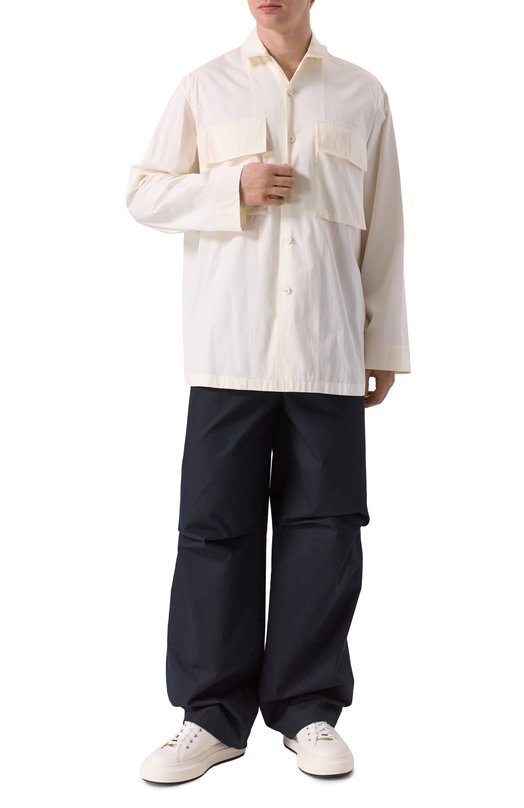 Хлопковые брюки Jil Sander J47KA0268-J45296 Синий  J47KA0268-J45296 Фото 2