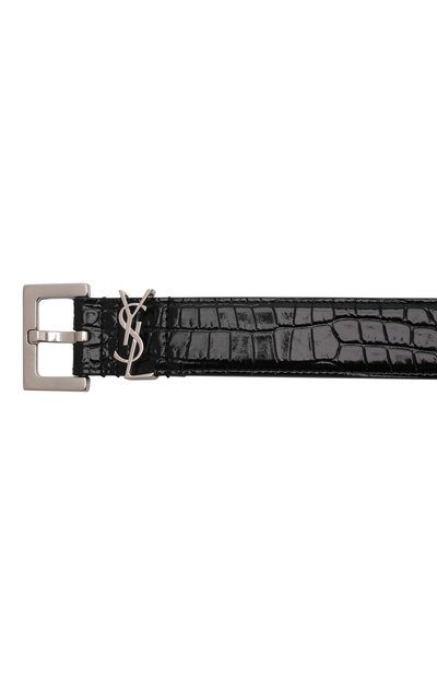 Кожаный ремень SAINT LAURENT черного цвета по цене 57850 руб., арт. 634437/DND0E, фото 4 Кожаный ремень SAINT LAURENT, арт. 634437/DND0E, фото 4