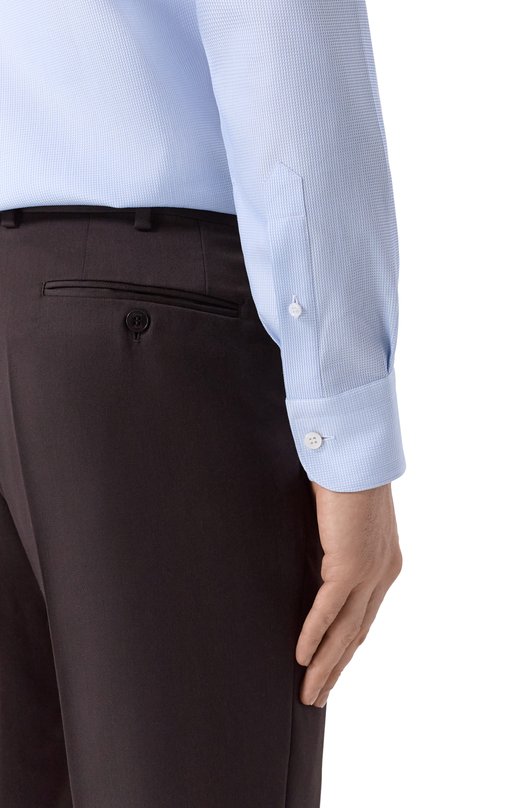 Хлопковая сорочка Brioni RCB40L/0D04V Голубой  RCB40L/0D04V Фото 5