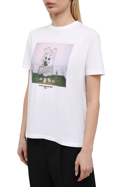 Хлопковая футболка STELLA MCCARTNEY, арт. 381701/S0W63, фото 3