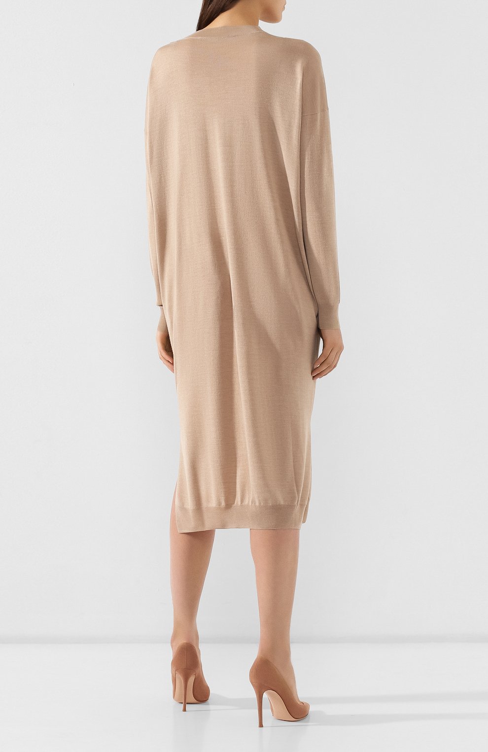 Платье из смеси шерсти и шелка STELLA MCCARTNEY бежевого цвета по цене 121000 руб., арт. 269330/S2087, фото 4 Платье из смеси шерсти и шелка STELLA MCCARTNEY, арт. 269330/S2087, фото 4