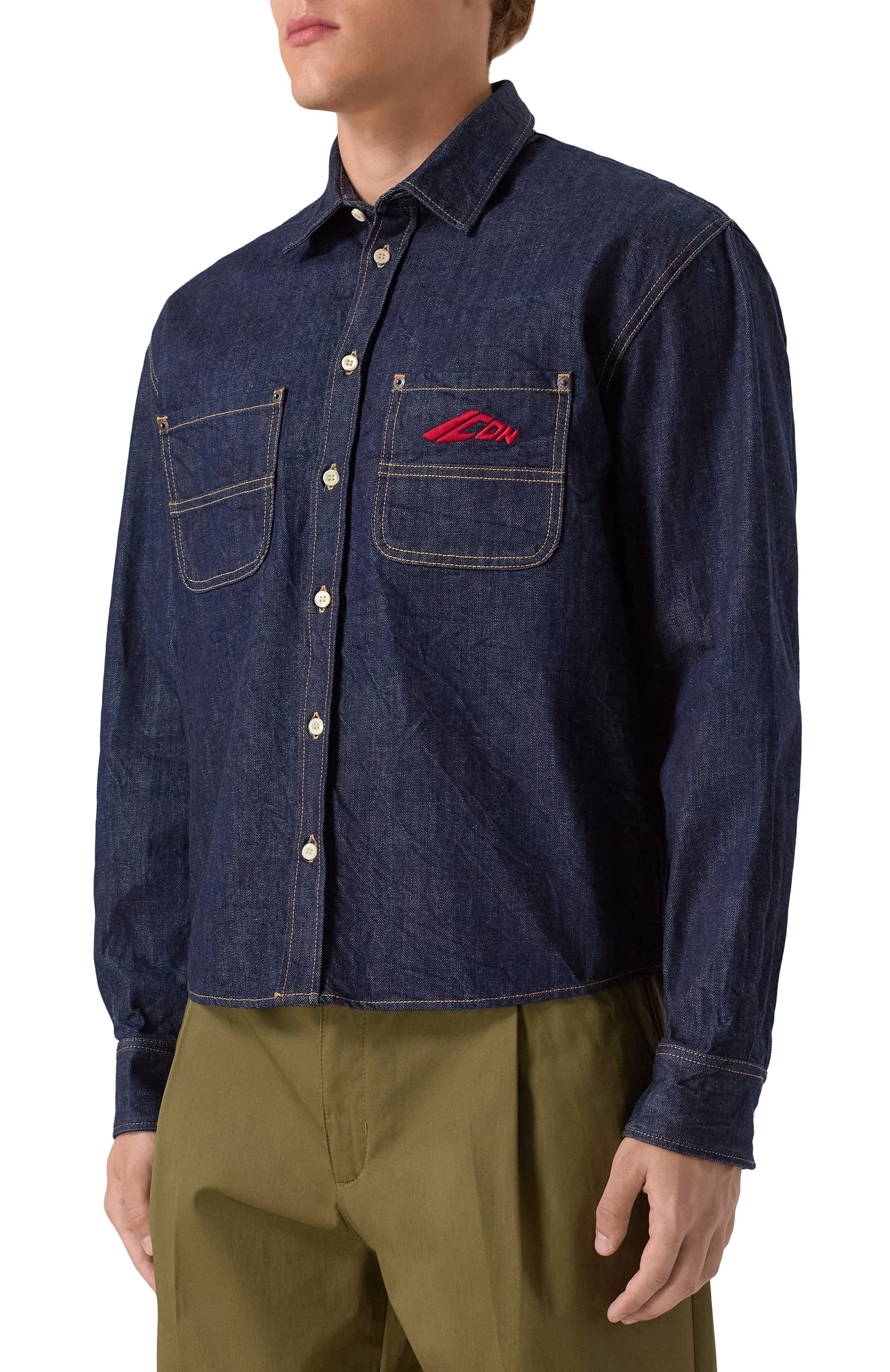 Джинсовая рубашка icon DSQUARED2 темно-синего цвета по цене 55000 руб., арт. S79DL0058/D30011, фото 3 Джинсовая рубашка icon DSQUARED2, арт. S79DL0058/D30011, фото 3