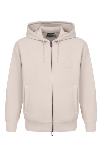 Мужской хлопковая толстовка EMPORIO ARMANI кремового цвета, арт. EM001122/AF10013 | Фото 1 (Материал внешний: Хлопок; Автоматизация состава: Проставлено; Автоматизация ТО: Проставлено; Рукава: Длинные; Длина (для топов): Стандартные)