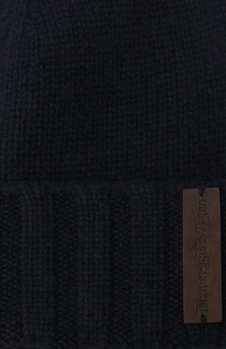 Мужская кашемировая шапка ZEGNA темно-синего цвета, арт. Z8I31/ZI9 | Фото 3 (Материал: Кашемир, Шерсть, Текстиль; Кросс-КТ: Трикотаж; Нос: Не проставлено)