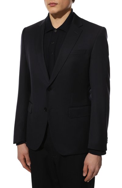 Шерстяной пиджак BOSS темно-синего цвета по цене 72950 руб., арт. 50469171, фото 3 Шерстяной пиджак BOSS, арт. 50469171, фото 3