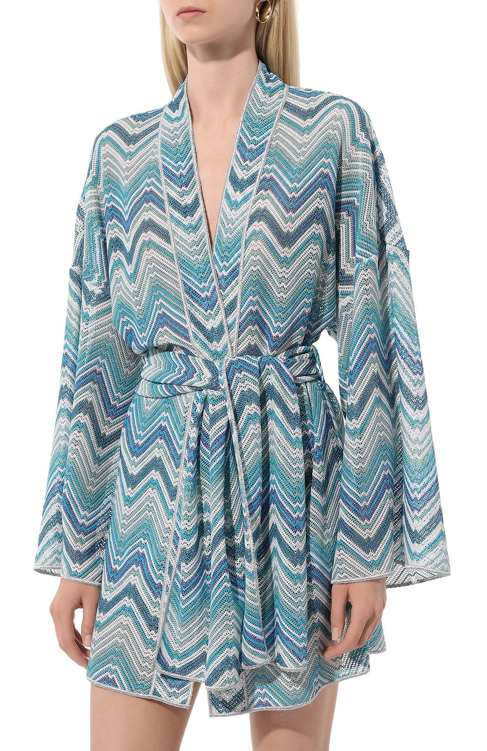 Туника из вискозы MISSONI голубого цвета по цене 87550 руб., арт. MS24SQ0E/BR00XK, фото 3 Туника из вискозы MISSONI, арт. MS24SQ0E/BR00XK, фото 3