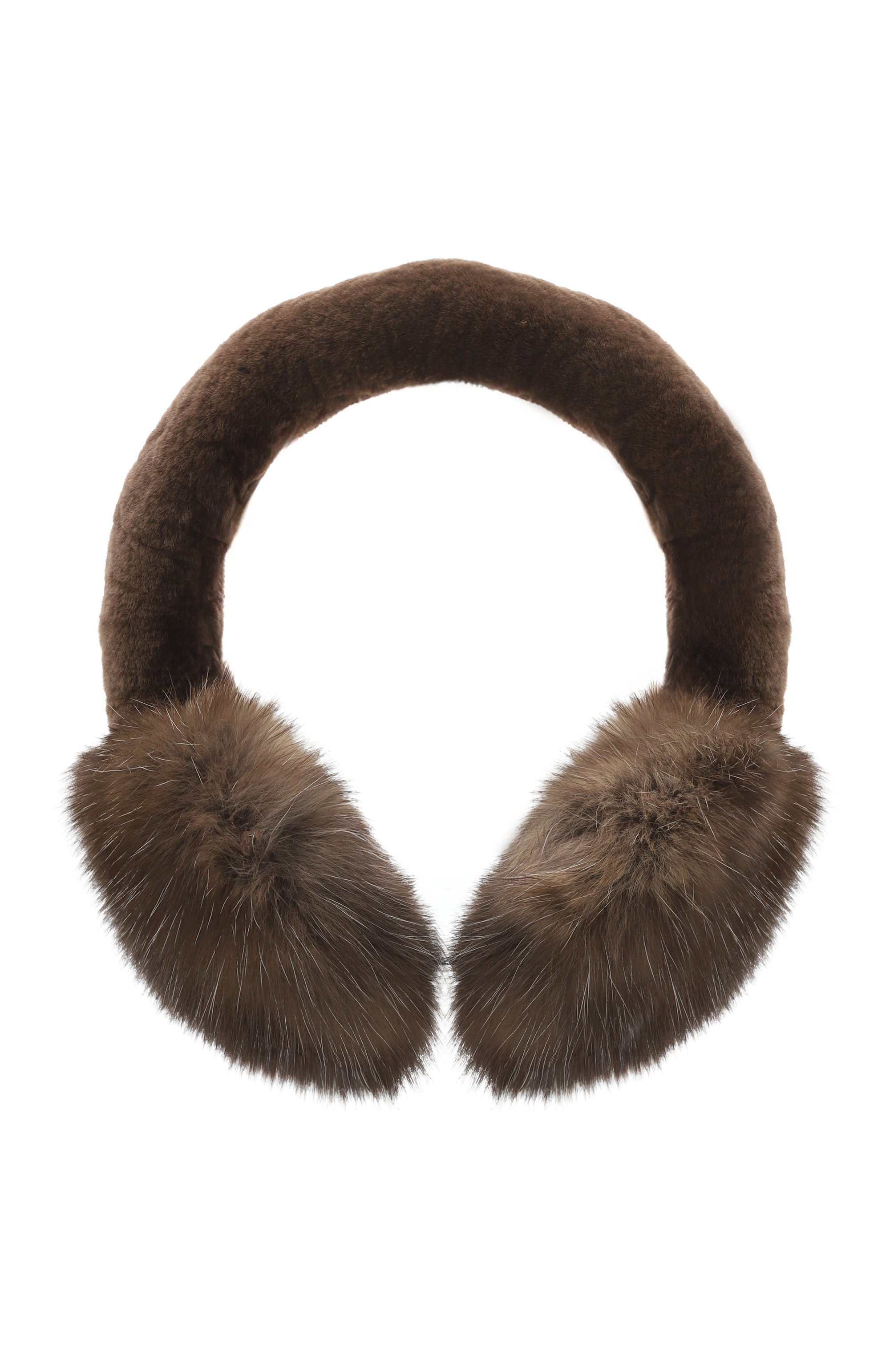 Меховые наушники из норки и соболя FURLAND коричневого цвета по цене 114000 руб., арт. 0022807450192600000, фото 2 Меховые наушники из норки и соболя FURLAND, арт. 0022807450192600000, фото 2