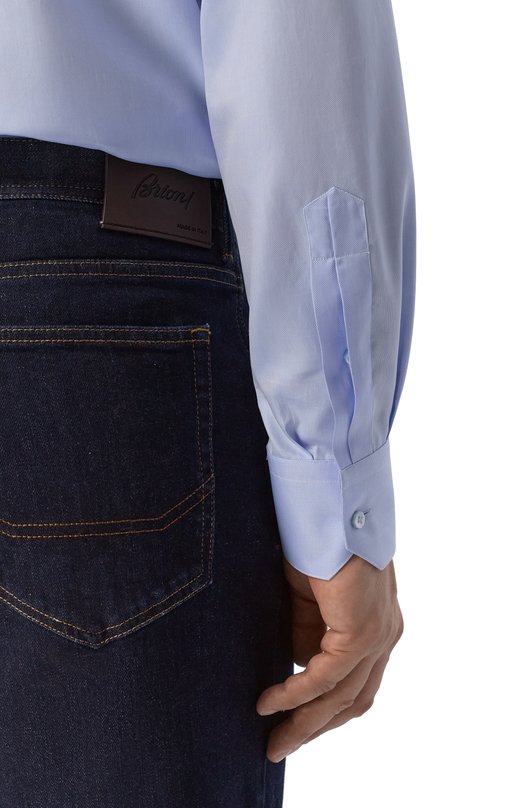 Хлопковая сорочка Stefano Ricci MC003678/BN2941 Голубой  MC003678/BN2941 Фото 5