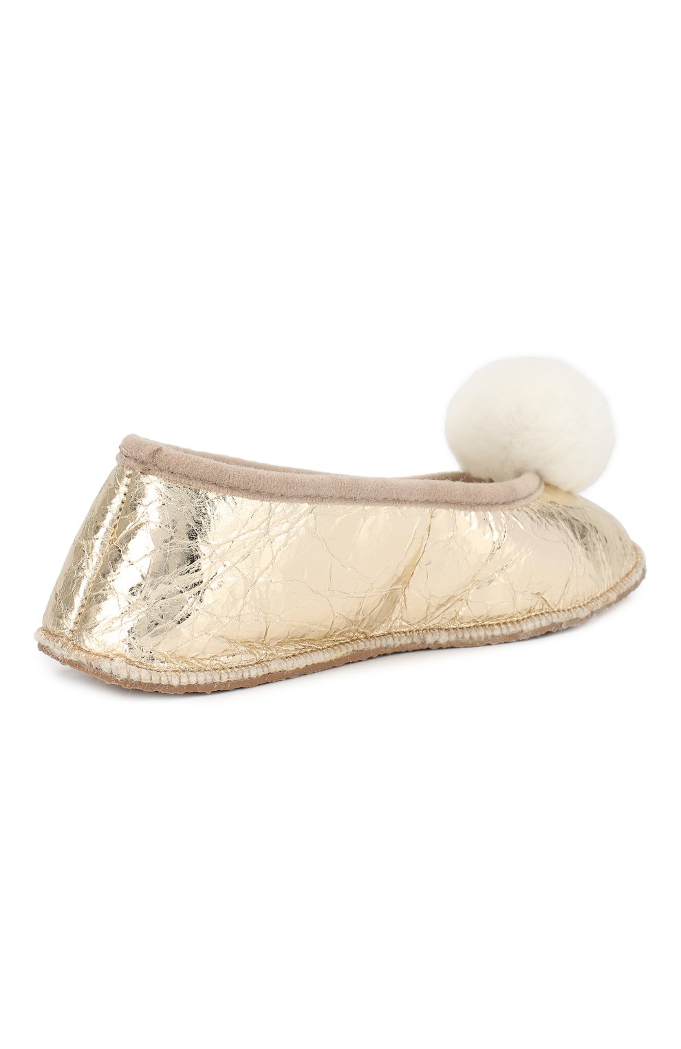 Домашние туфли из металлизированной кожи BABBI, арт. C0Y0TE G0LDLEAF W0MEN, фото 4