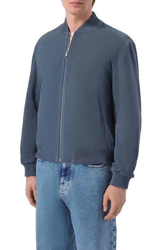 Замшевый бомбер BOSS 50543213 Голубой  50543213 Фото 3