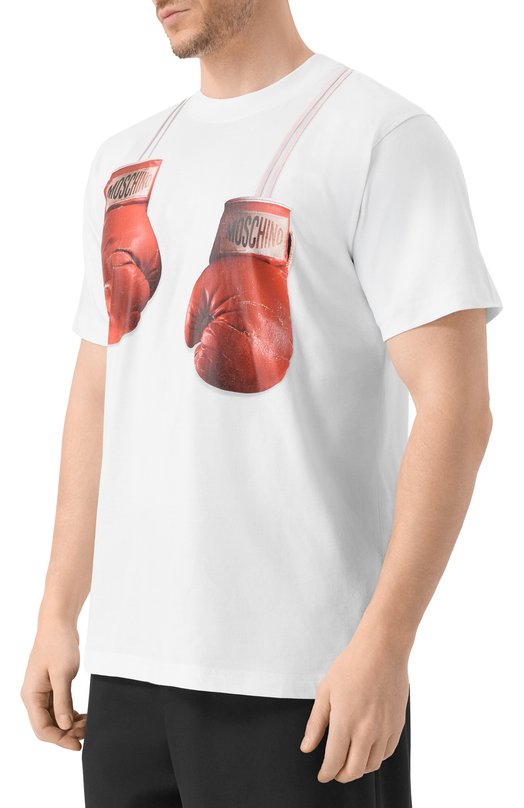 Хлопковая футболка Moschino A0723/0241 Белый  A0723/0241 Фото 3