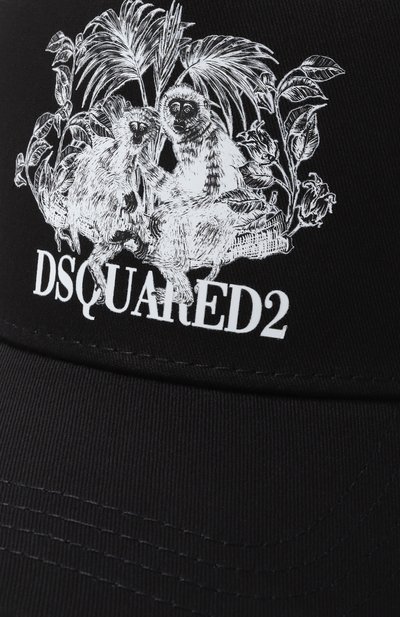 Хлопковая бейсболка DSQUARED2 черного цвета по цене 29600 руб., арт. BCM0982/05C00001, фото 3 Хлопковая бейсболка DSQUARED2, арт. BCM0982/05C00001, фото 3