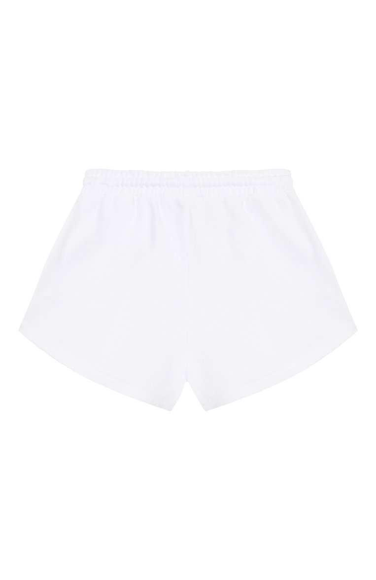 Детские хлопковые шорты MSGM KIDS белого цвета, арт. S5MSJGSH093 | Фото 2 (Нос: Не проставлено; Материал внешний: Хлопок; Случай: Повседневный; Девочки Кросс-КТ: Шорты-спорт; Ростовка одежда: 6 лет | 116 см, 16 лет | 164 см, 10 - 11 лет | 140 - 146см, 12 лет | 152 см, 8 лет | 128 см)