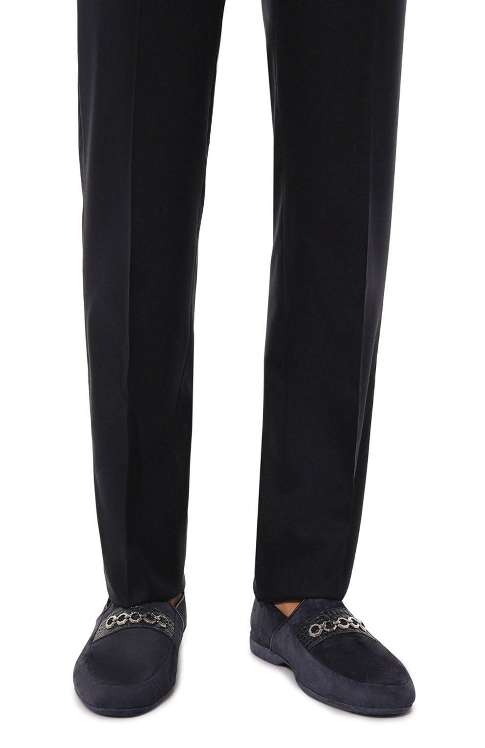 Замшевые лоферы с отделкой из кожи аллигатора STEFANO RICCI, арт. UL01_P766/SDALL_SET, фото 3