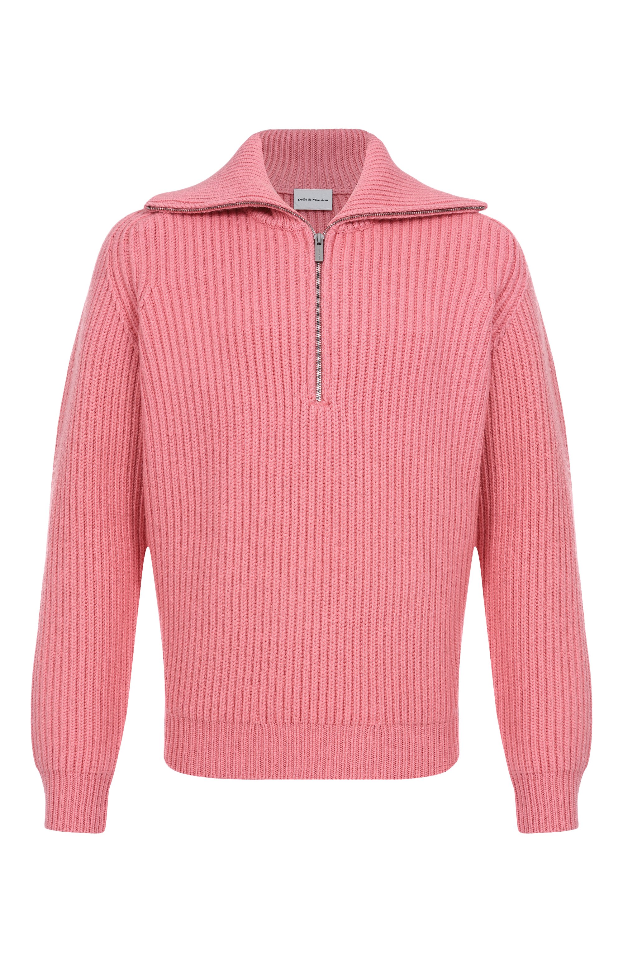 Шерстяной свитер DROLE DE MONSIEUR розового цвета по цене 61550 руб., арт. E-P0151-W0007-PK, фото 1 Шерстяной свитер DROLE DE MONSIEUR, арт. E-P0151-W0007-PK, фото 1