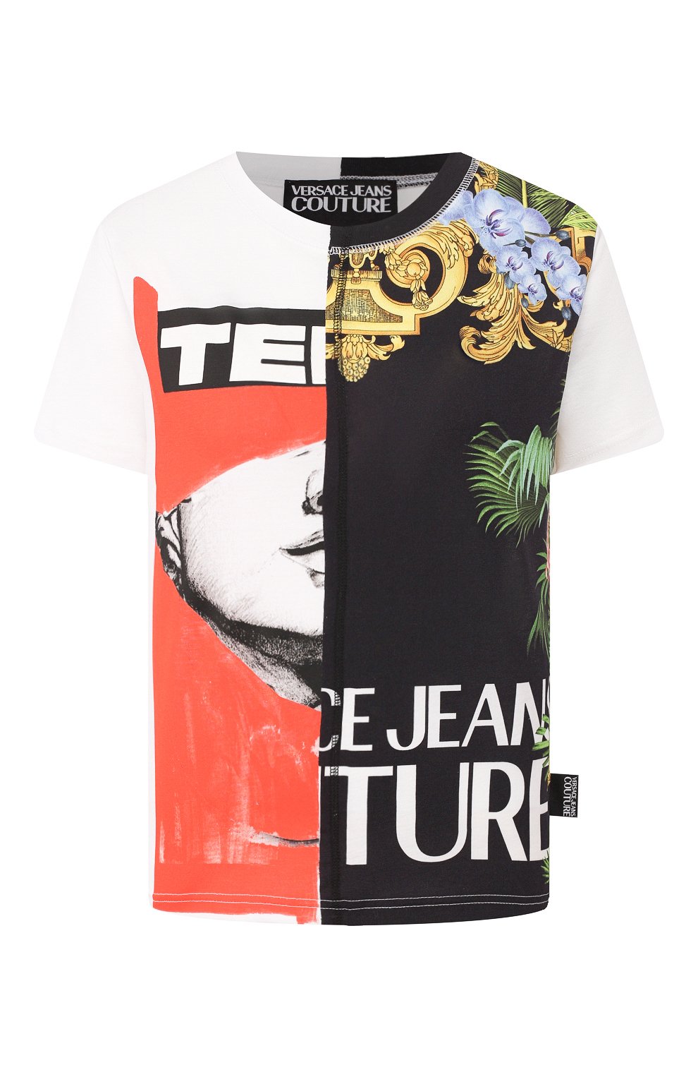 Хлопковая футболка VERSACE JEANS COUTURE разноцветного цвета по цене 13450 руб., арт. B2HVA7K4-VDP613A MIX 3/30327, фото 1 Хлопковая футболка VERSACE JEANS COUTURE, арт. B2HVA7K4-VDP613A MIX 3/30327, фото 1