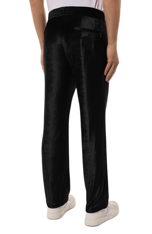 Бархатные брюки Dolce & Gabbana GP09XZ/HU7S0 Чёрный  GP09XZ/HU7S0 Фото 4