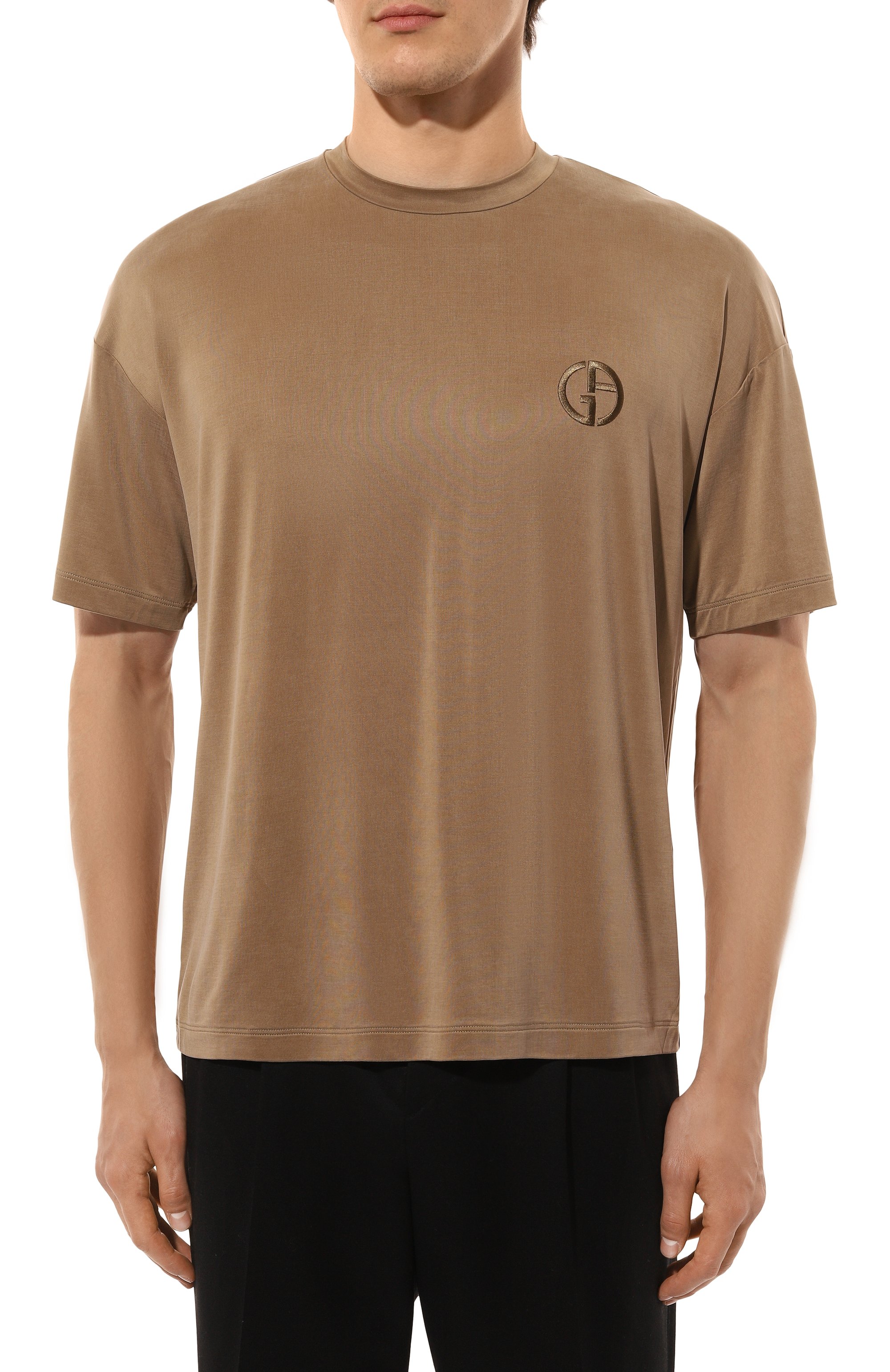 Футболка GIORGIO ARMANI бежевого цвета по цене 67300 руб., арт. GM001246/TE13613, фото 3 Футболка GIORGIO ARMANI, арт. GM001246/TE13613, фото 3