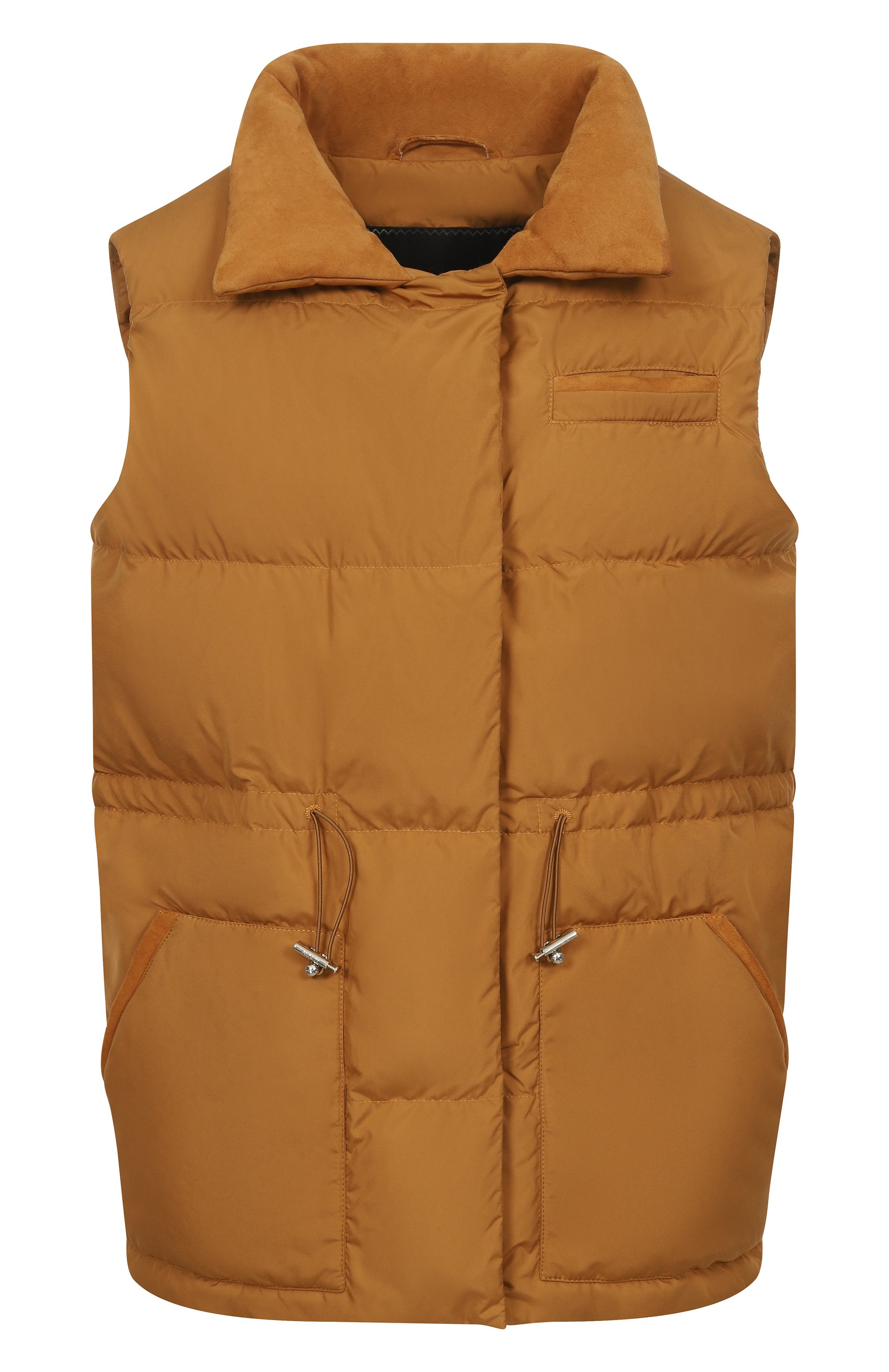 Пуховый жилет KITON коричневого цвета по цене 259500 руб., арт. D61622K0948H04, фото 1 Пуховый жилет KITON, арт. D61622K0948H04, фото 1